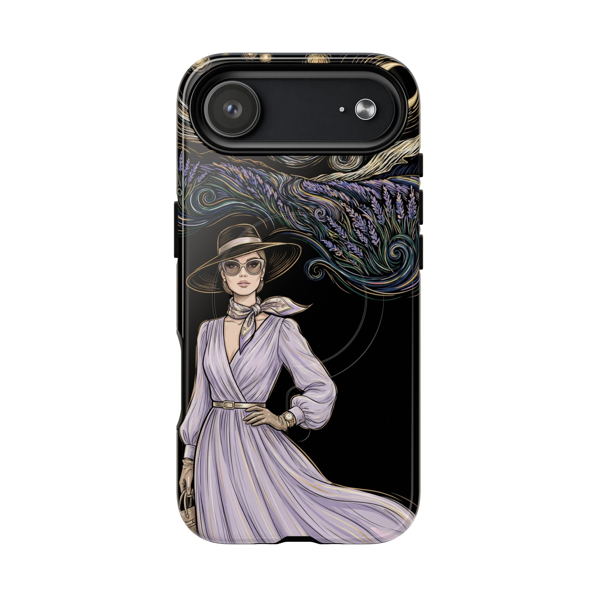 Starry Night Lavender Woman MagSafe iPhone Case | Artistic Protective Tough Case