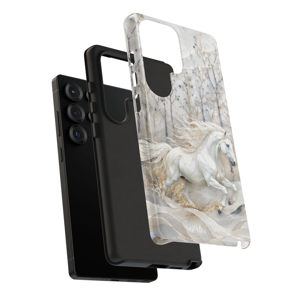 White Horse Samsung Galaxy Phone Case | Winter Forest iPhone Case