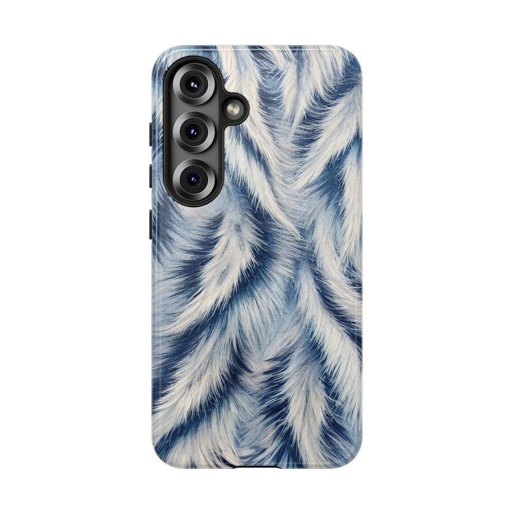 Blue Faux Fur Texture Protective Tough Samsung Galaxy Case