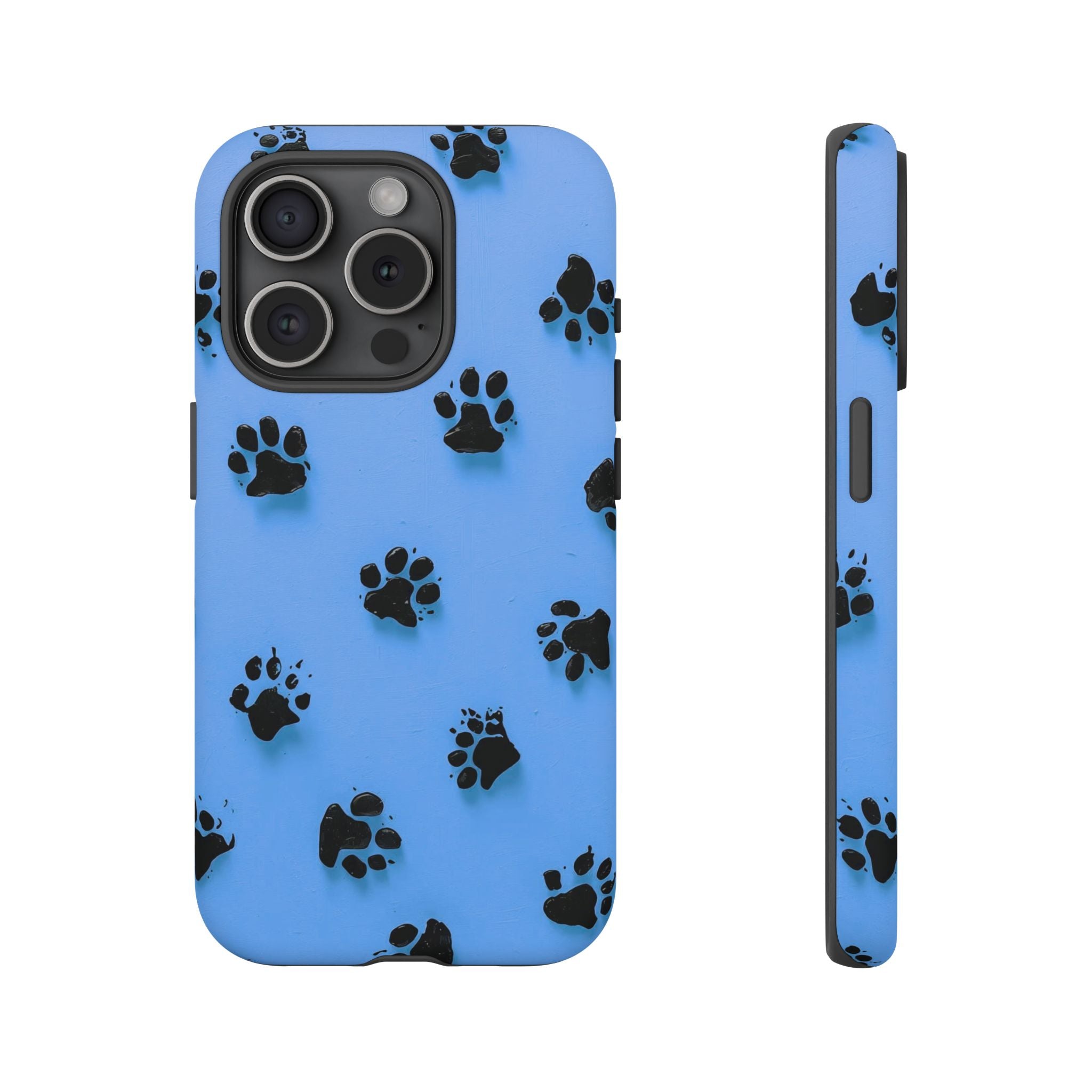 Blue Paw Print Tough iPhone Case — Protective Dog & Cat Lover Cover