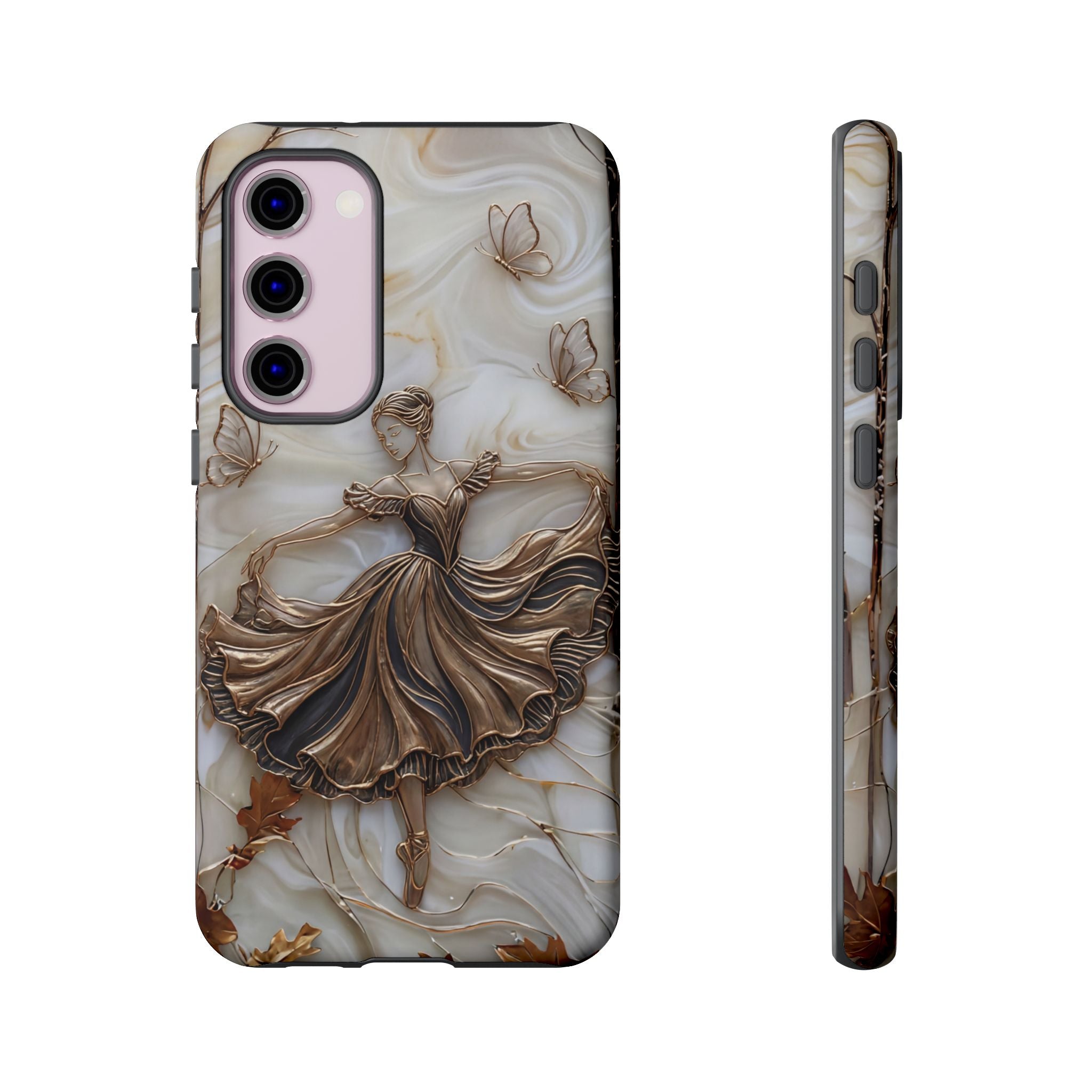 Elegant Bronze Ballerina Dance Design Samsung Galaxy Case