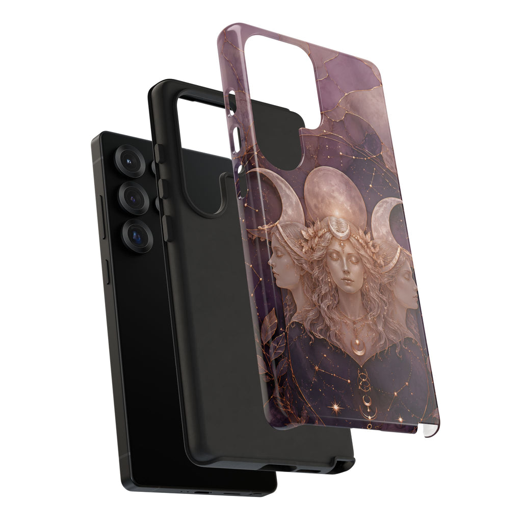 Triple Moon Goddess Samsung Galaxy Phone Case | Witchy Celestial Phone Case