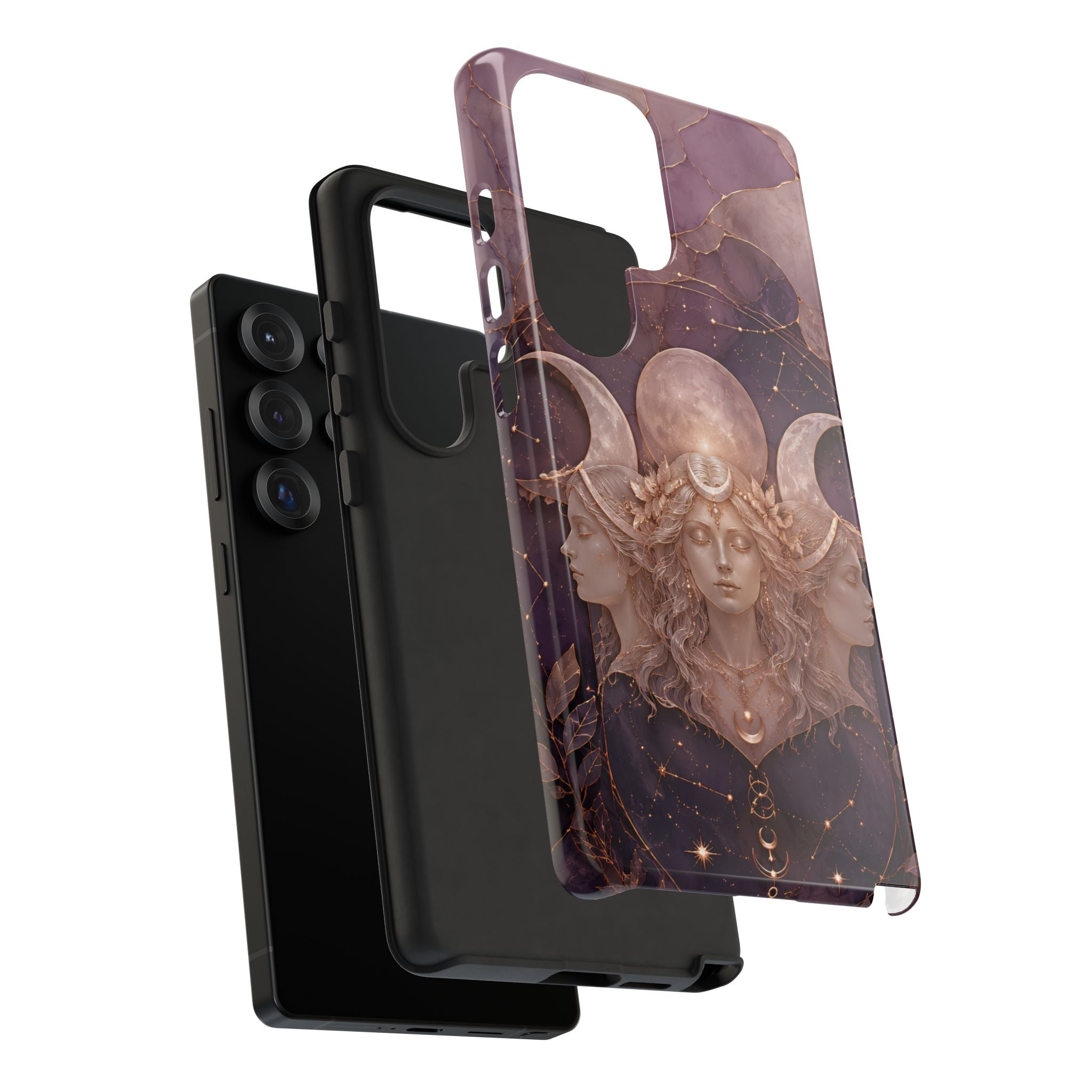 Triple Moon Goddess Samsung Galaxy Phone Case | Witchy Celestial Phone Case