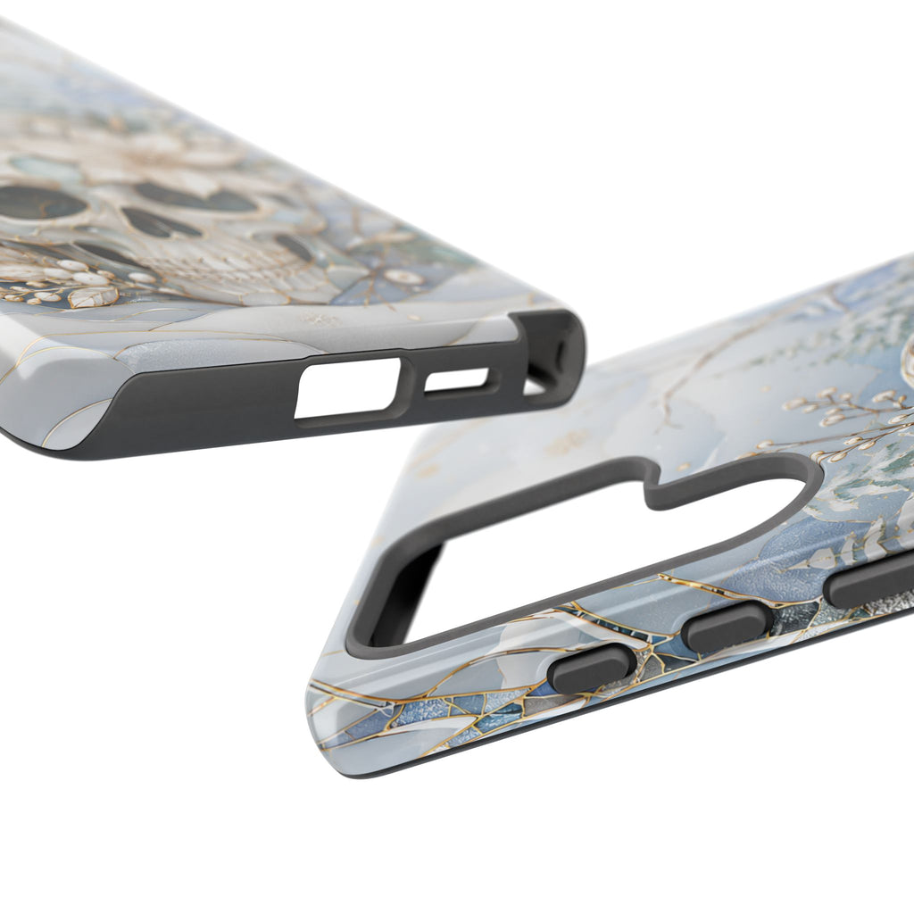 Gothic Skull Samsung Galaxy Phone Case | Winter Floral Phone Case