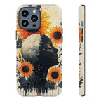 Sunflower Moon Art iPhone Case | Floral Celestial