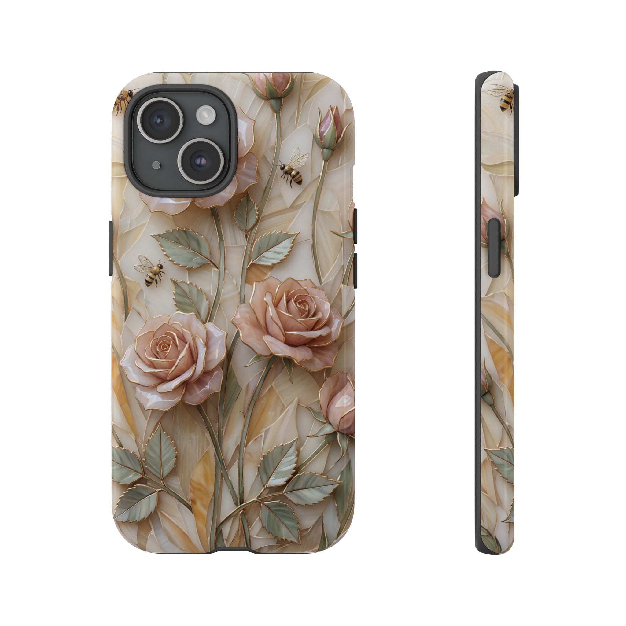 Vintage Blush Rose Floral Tough iPhone Protective Cover