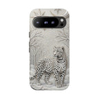 Snow Leopard Google Pixel Phone Case | Winter Moon Forest Protective Phone Cover