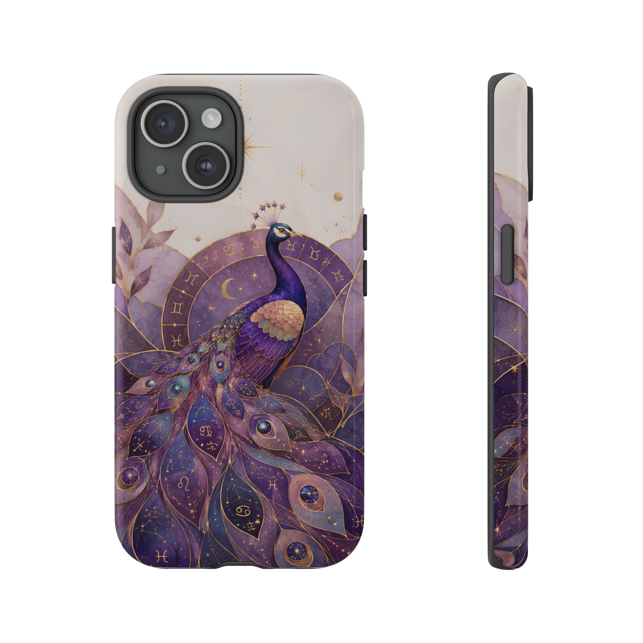Purple Peacock iPhone Case | Celestial Peacock iPhone Case