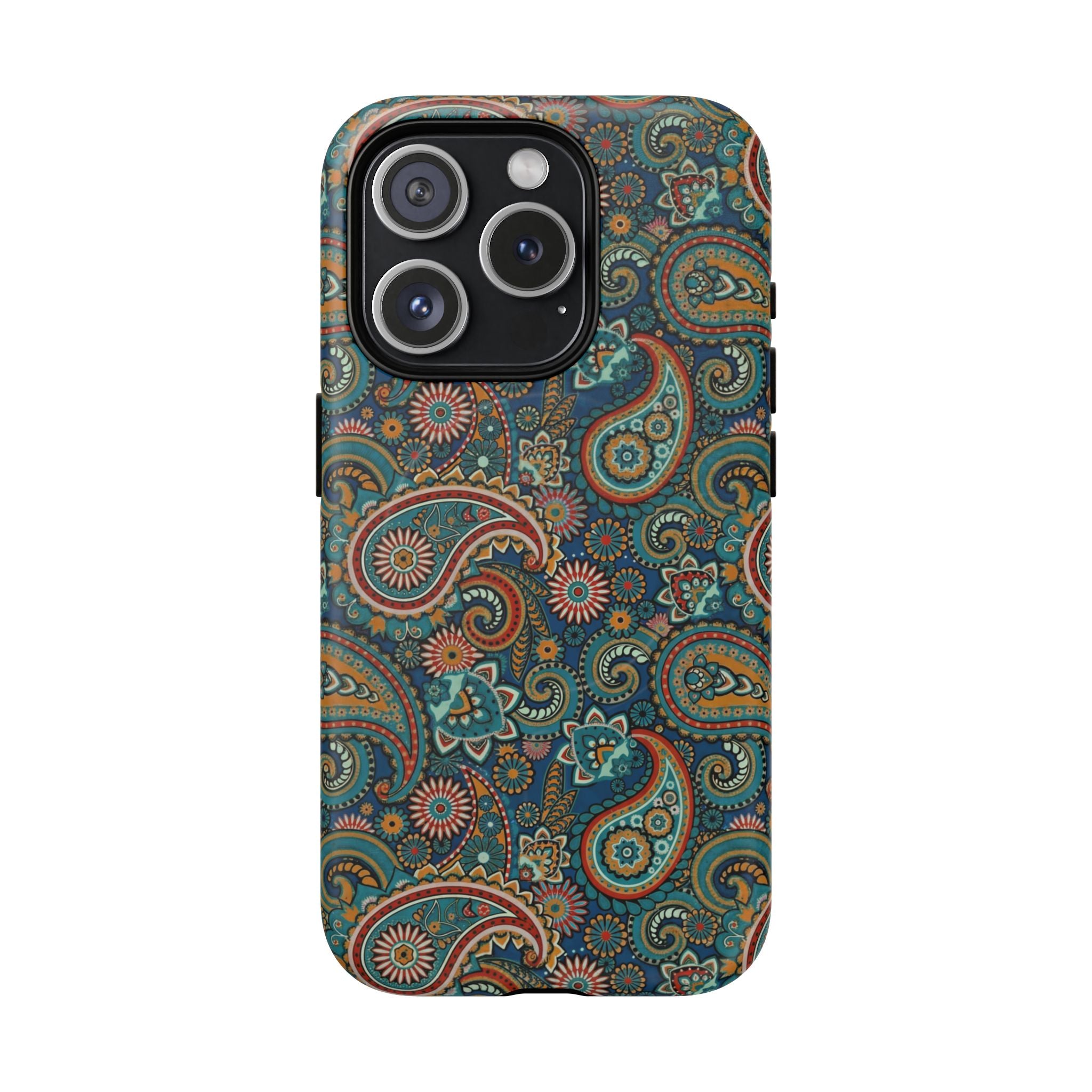 Batik Teal Paisley Tough MagSage iPhone Case