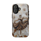 Elegant Bronze Ballerina Dance Design iPhone Case