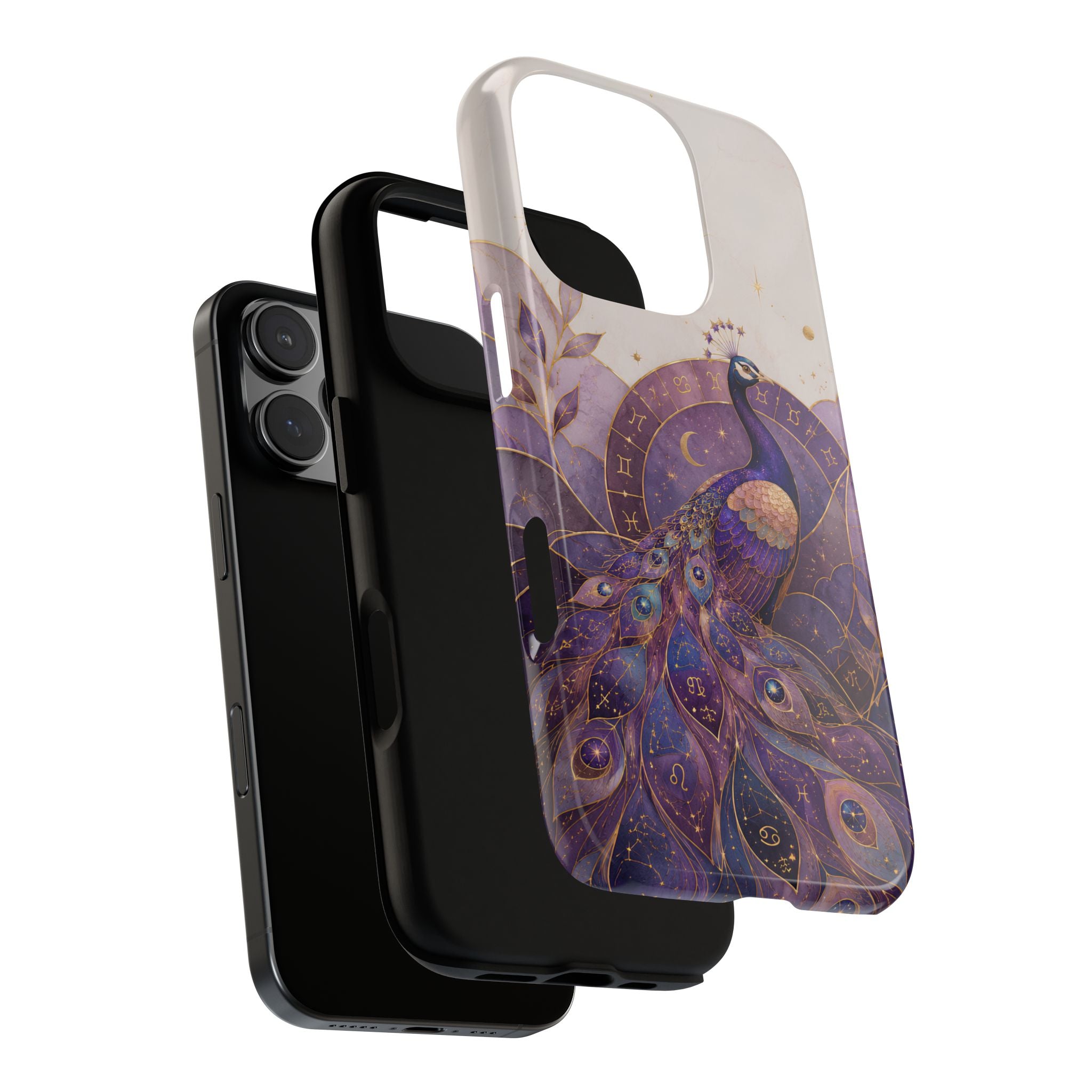 Purple Peacock iPhone Case | Celestial Peacock iPhone Case