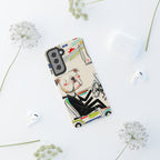 Bulldog Driver Samsung Galaxy Phone Case | Cute Retro Dog Illustration