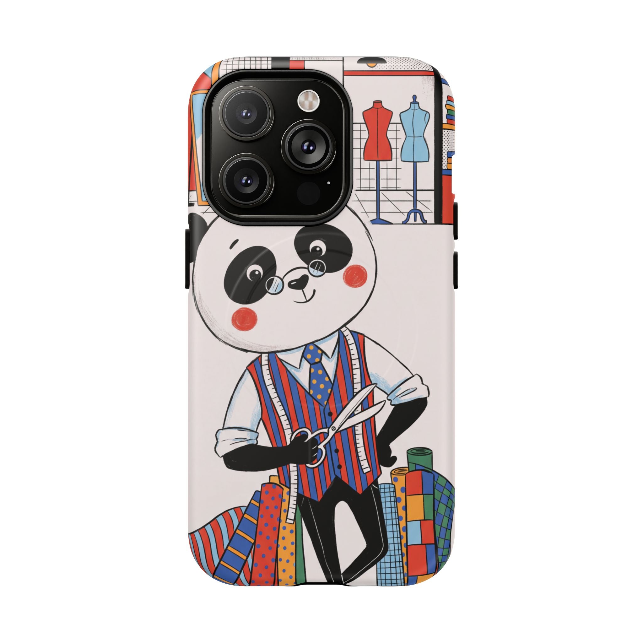 Panda Tailor MagSafe iPhone Case | Cute Seamstress Cartoon