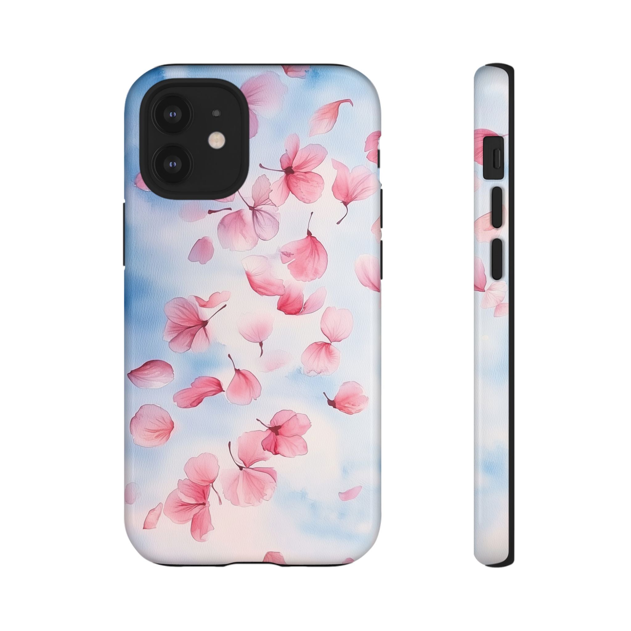 Floral Petal Tough iPhone Case | Pink Falling Blossoms