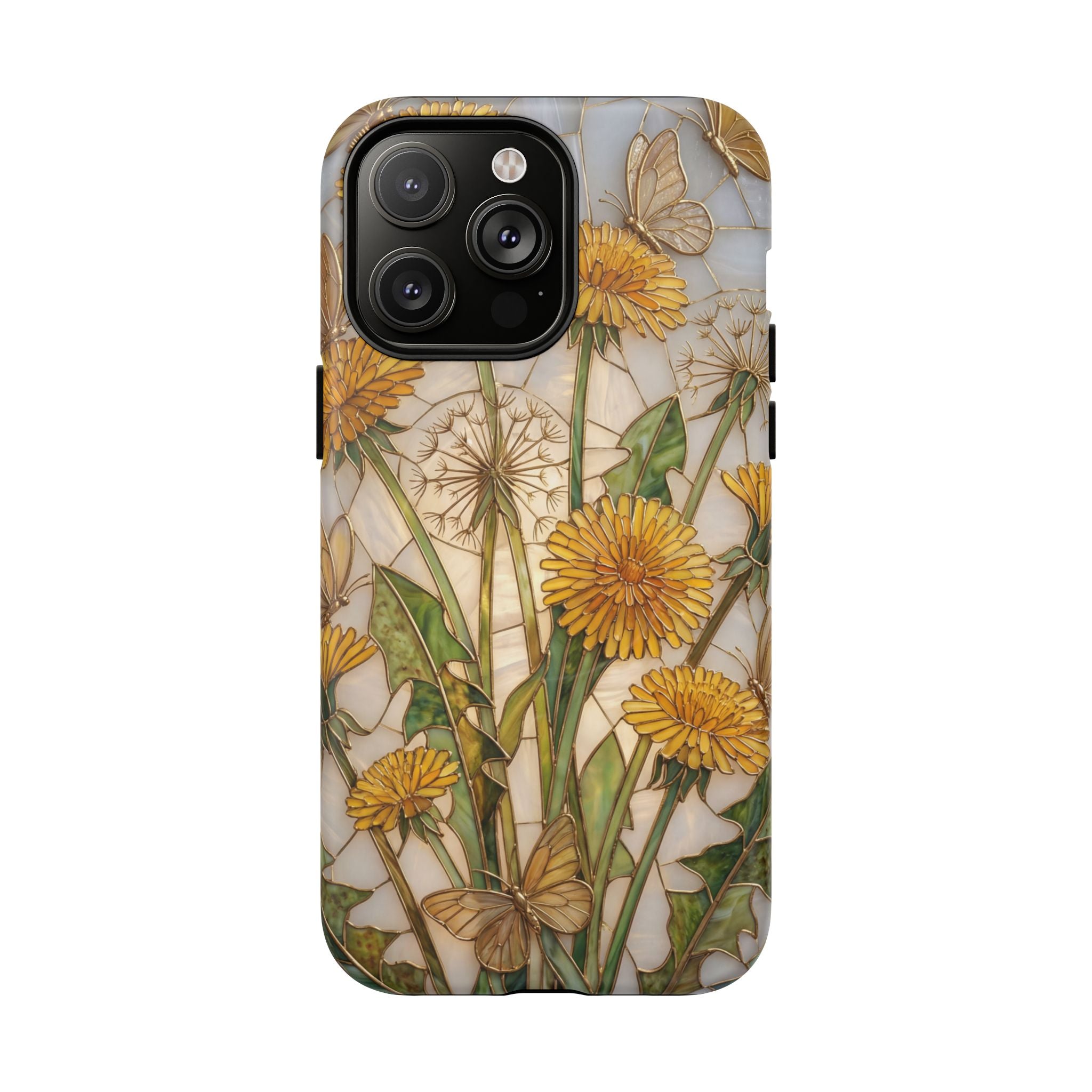 Dandelion Garden Tough MagSafe Phone Case — Floral Yellow Butterflies