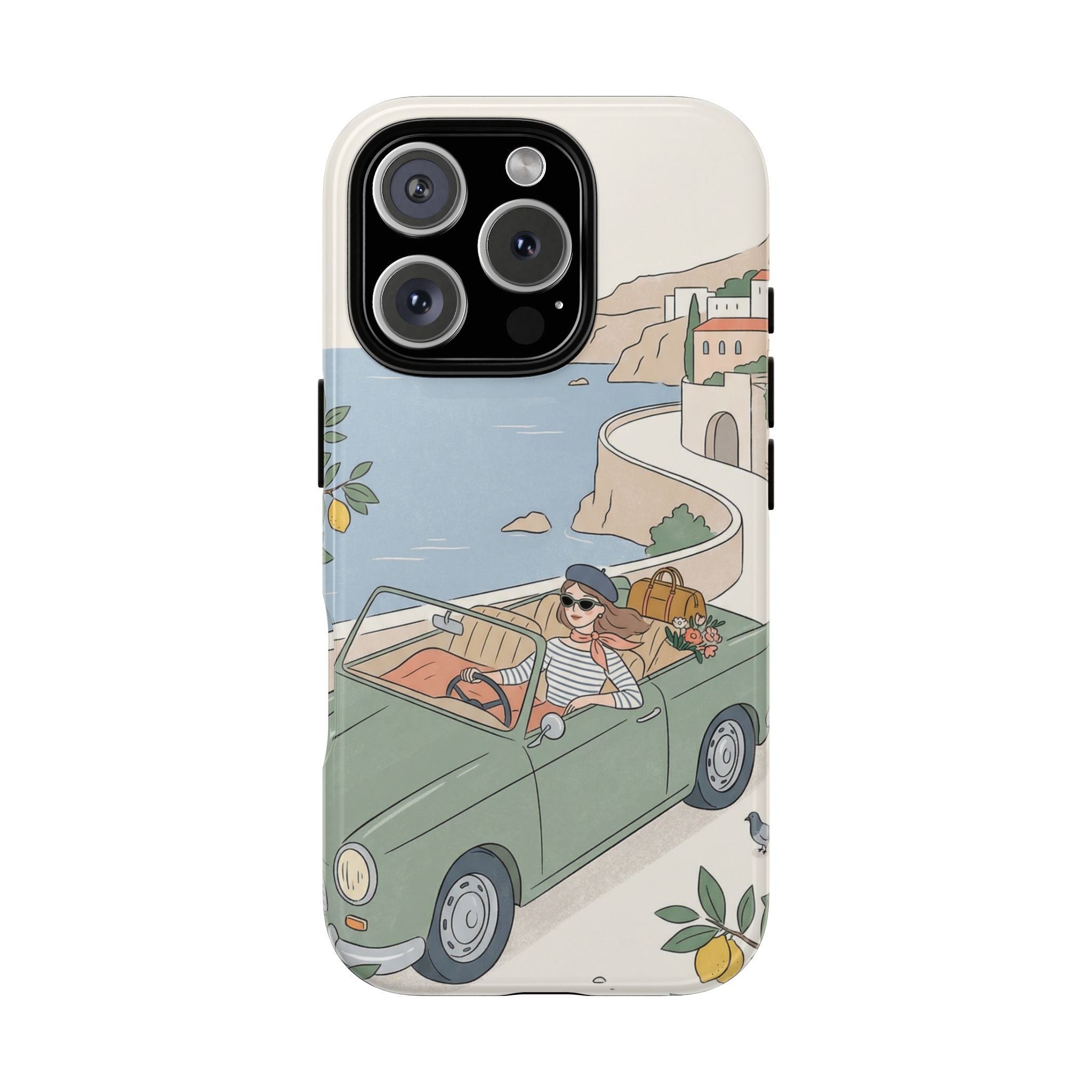 Retro Coastal Road Trip Design iPhone Case