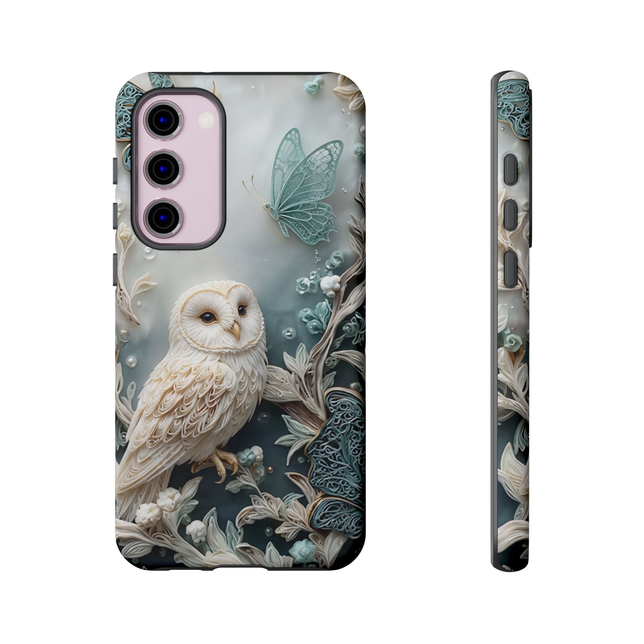 Barn Owl & Butterflies Tough Samsung Galaxy Case