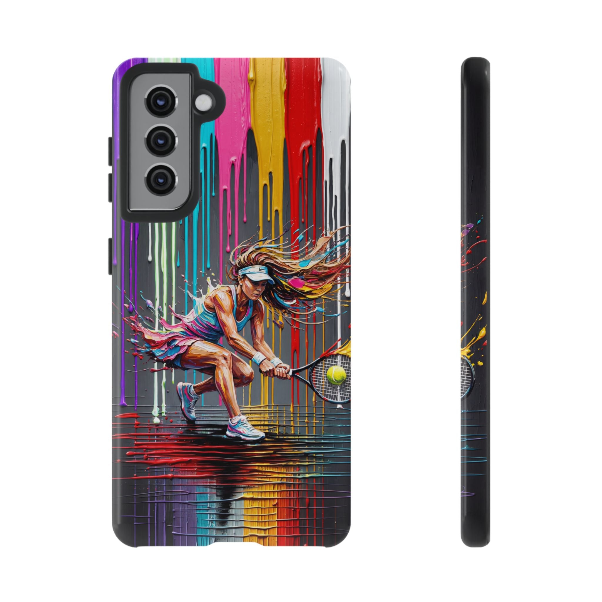 Colour Splash Tennis Samsung Galaxy Phone Case | Vibrant Female Player Art