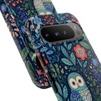 Owl Floral Google Pixel Phone Case | Navy Botanical Protective Phone Cover