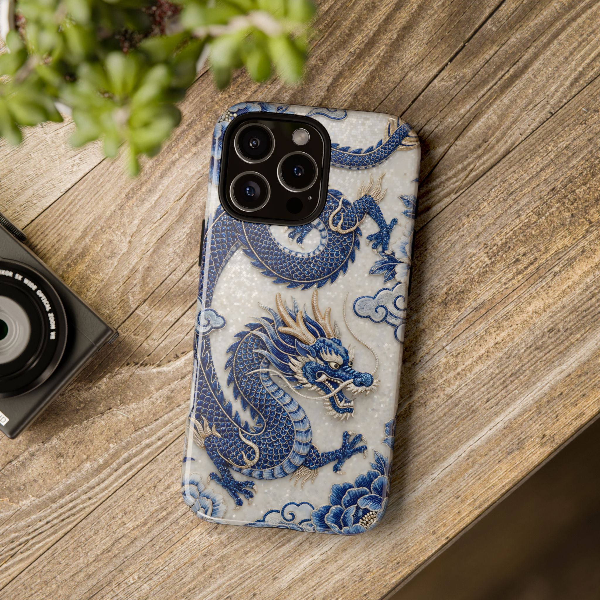 Asian Zodiac Dragon iPhone Case V2 | Blue & White Porcelain Luxury Protective Case | Year of the Dragon Gift