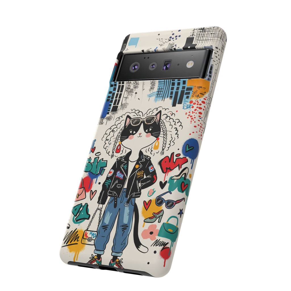 Punk City Cat Graffiti Design Google Pixel Phone Case