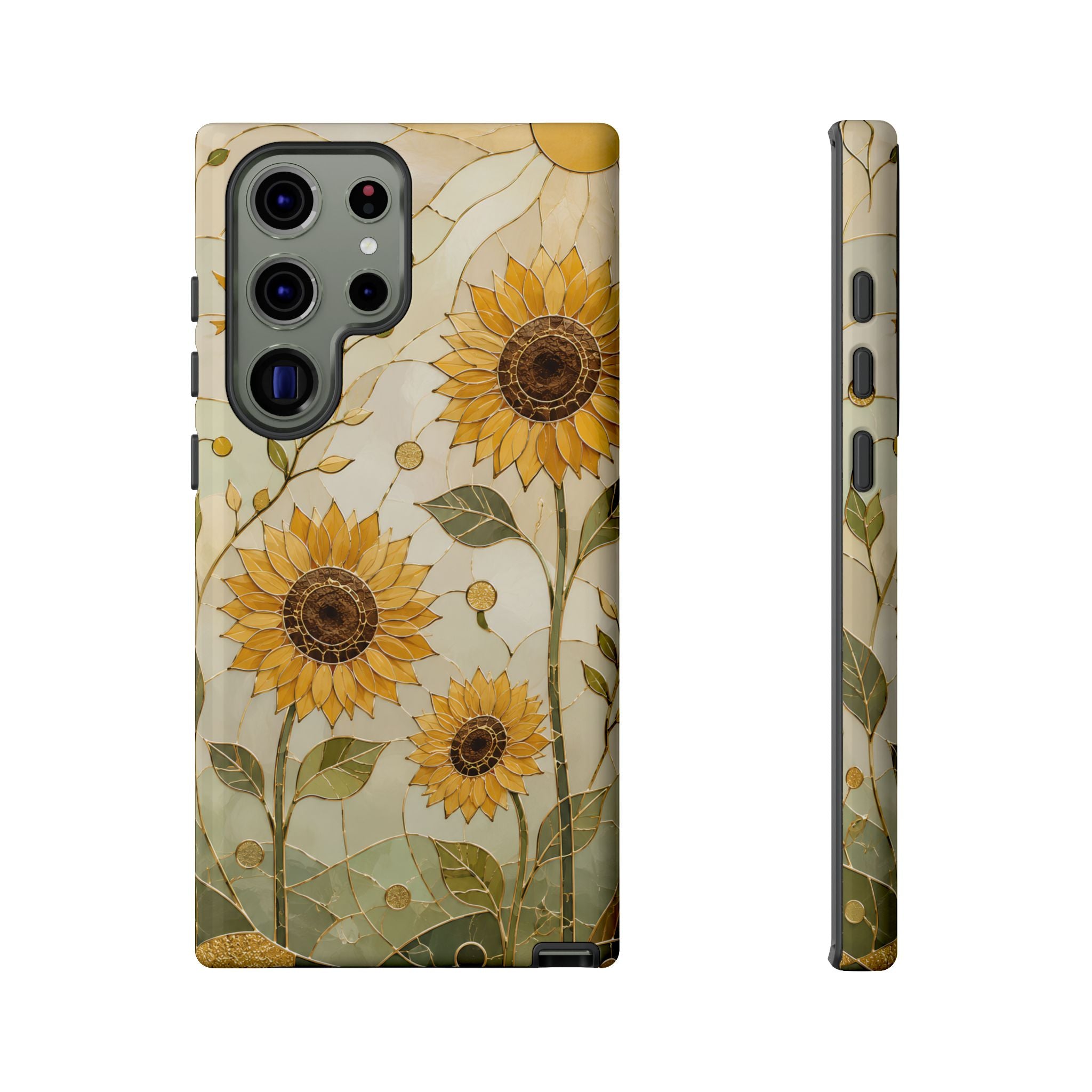 Sunflower Samsung Galaxy Phone Case | Stained Glass Floral Phone Case