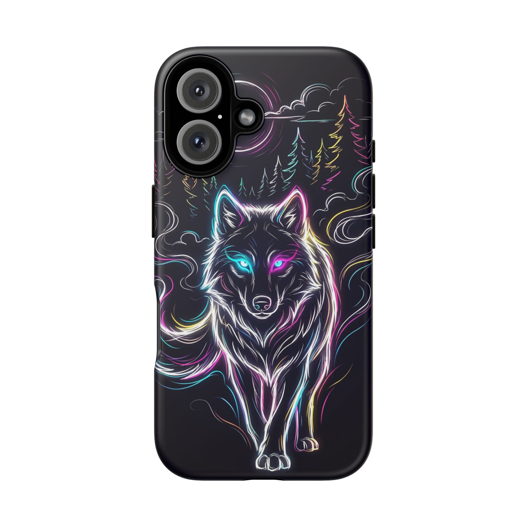 Neon Wolf iPhone Case | Mystic Glow Protective Tough Case