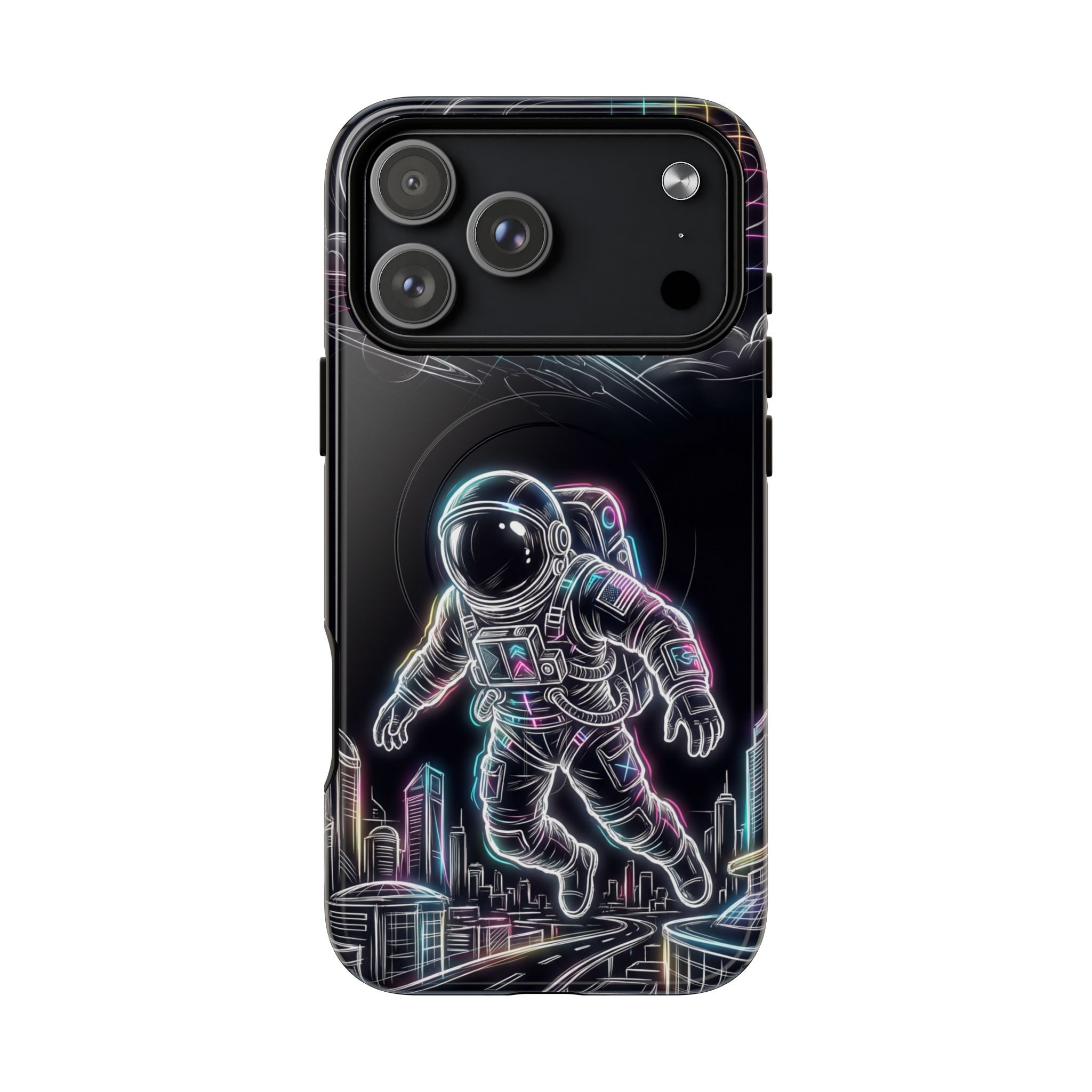 Space Explorer Astronaut NeonMagSafe iPhone Case