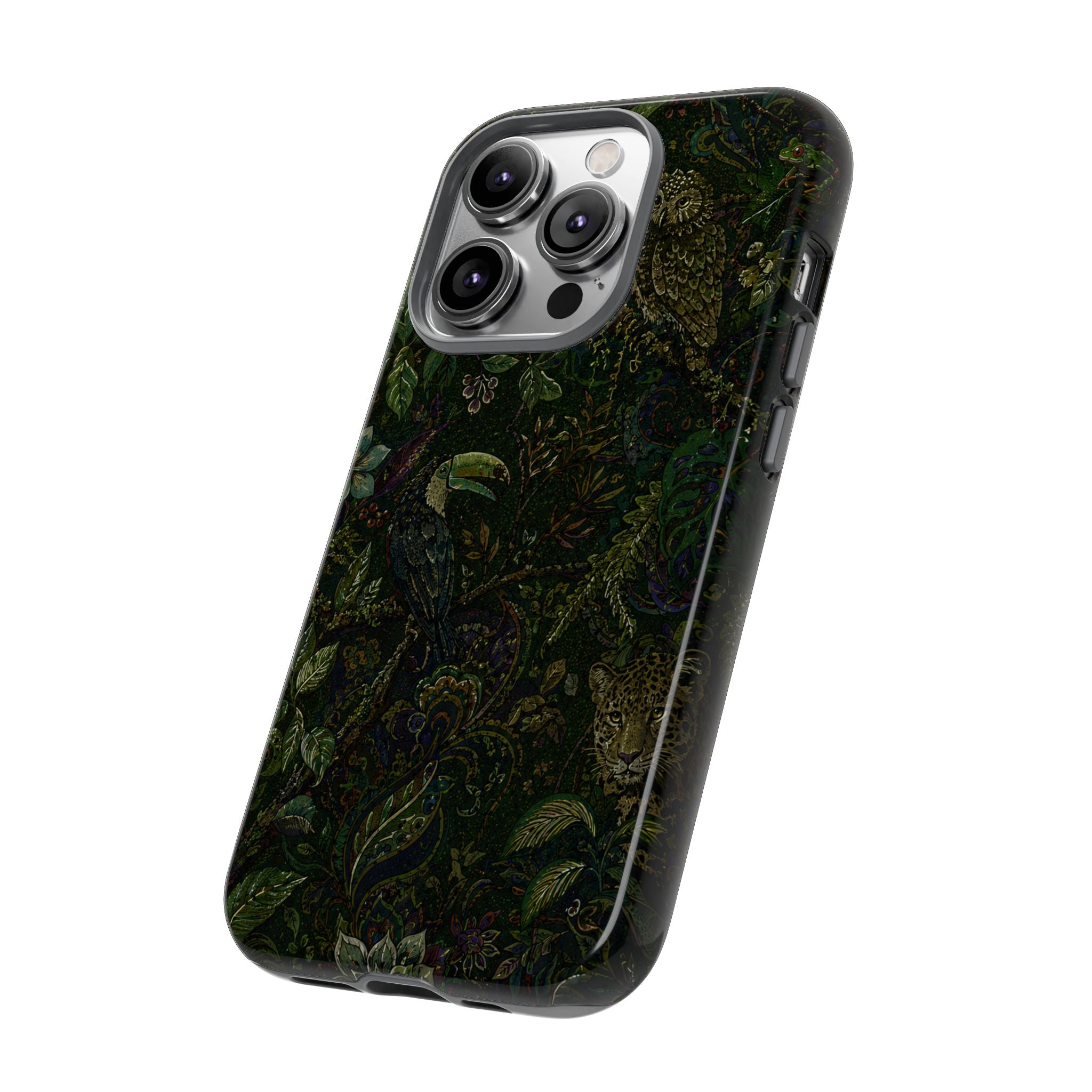 Dark Botanical Tough iPhone Case | Moody Forest Owl Cover
