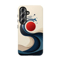 Abstract Wave Samsung Galaxy Case | Red Sun Ocean Art
