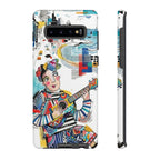 Custodia per Samsung Galaxy per Musicisti Artistici | Custodia Resistente con Chitarra Colorata e Paesaggio Urbano