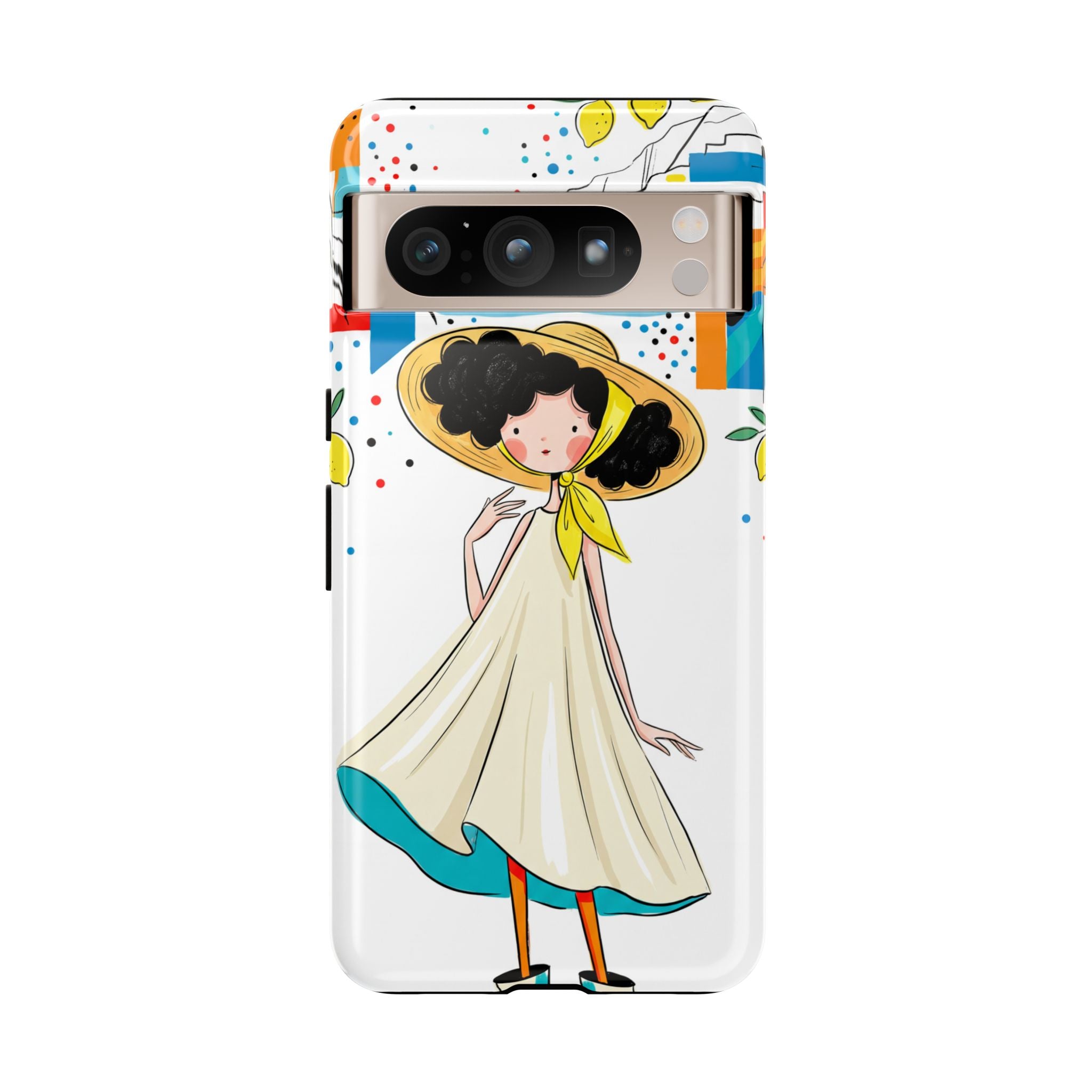 Cute Summer Girl Google Pixel Phone Case | Whimsical Coastal Illustration Protective Case