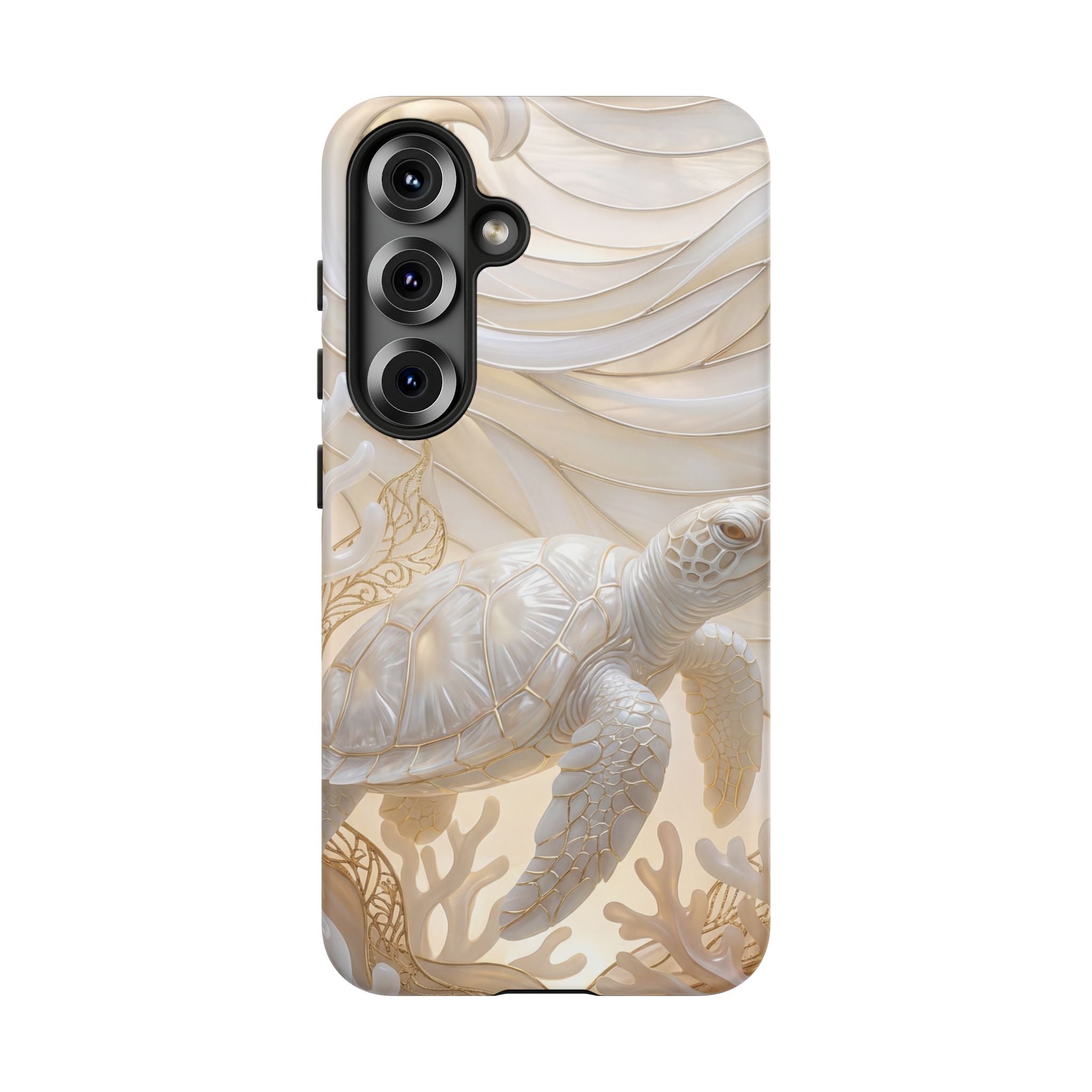 Sea Turtle Tough Samsung Galaxy Case — Elegant Nautical Coral Design