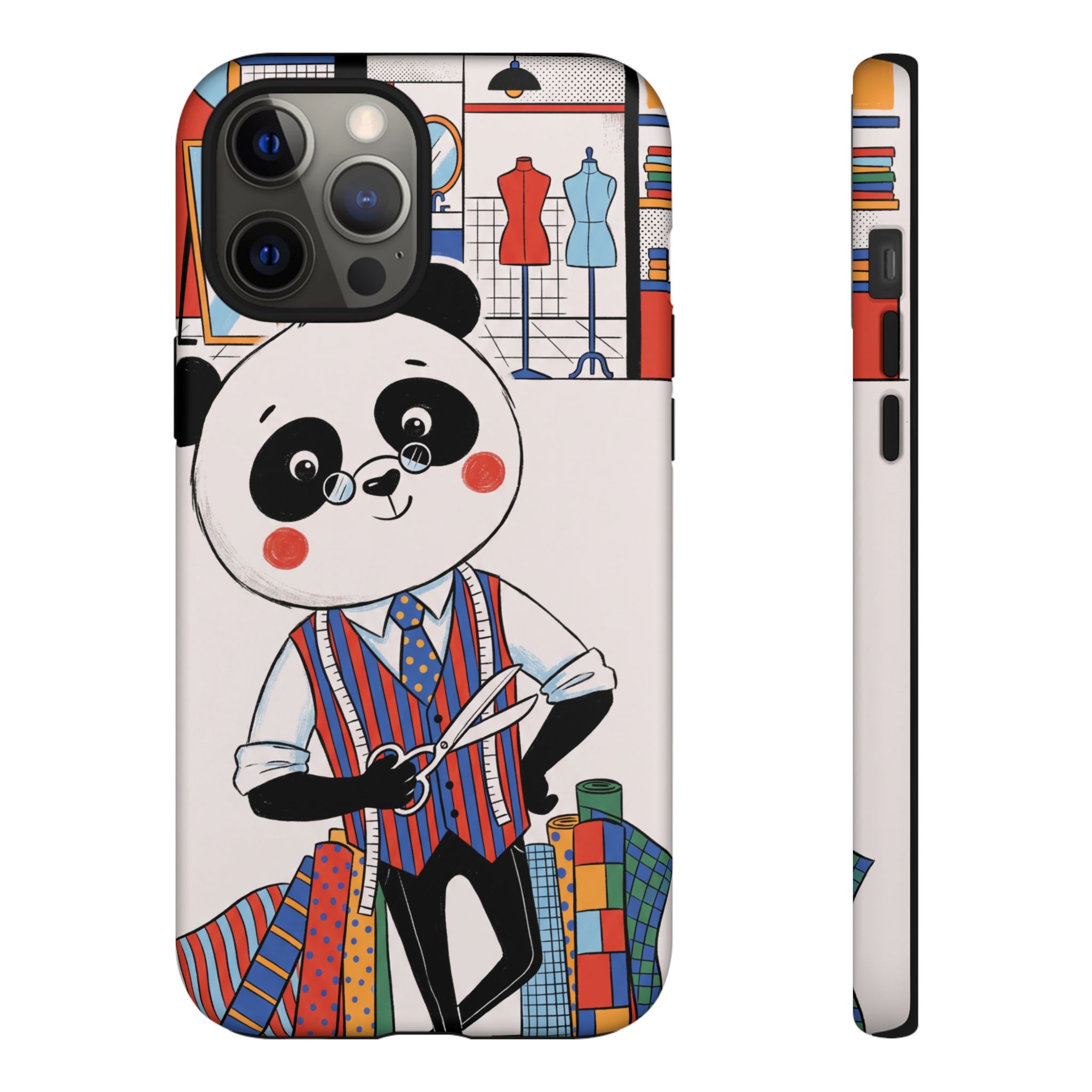 Panda Tailor iPhone Case | Cute Seamstress Cartoon