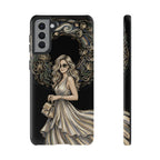 Custodia per telefono Samsung Galaxy robusta con ghirlanda floreale donna elegante