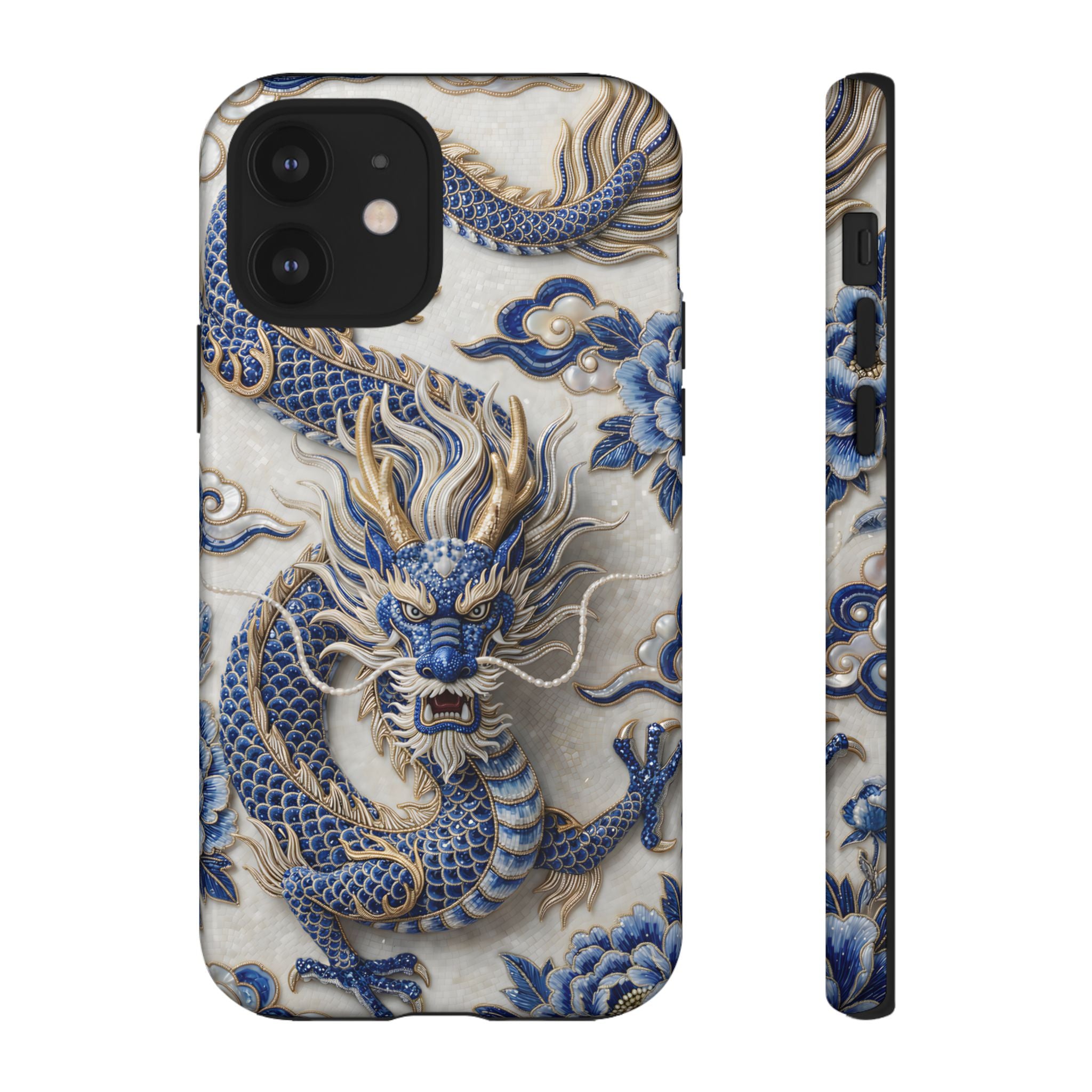 Asian Zodiac Dragon iPhone Case | Blue & White Porcelain Luxury Protective Case | Year of the Dragon Gift