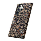 Batik Floral Black Ornate Daisies Tough Samsung Galaxy Case