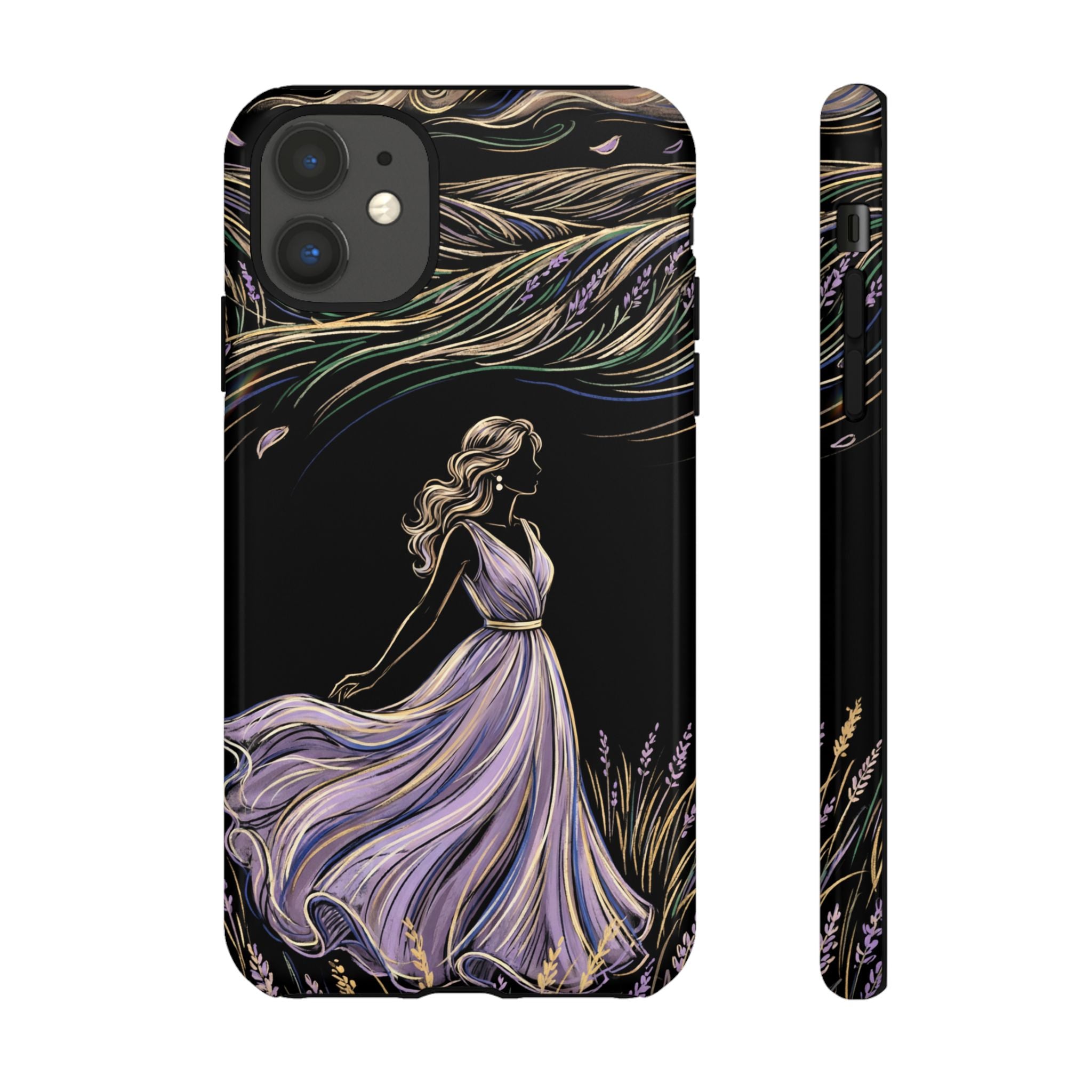 Lavender Breeze iPhone Case | Elegant Dancing Woman Floral Protection