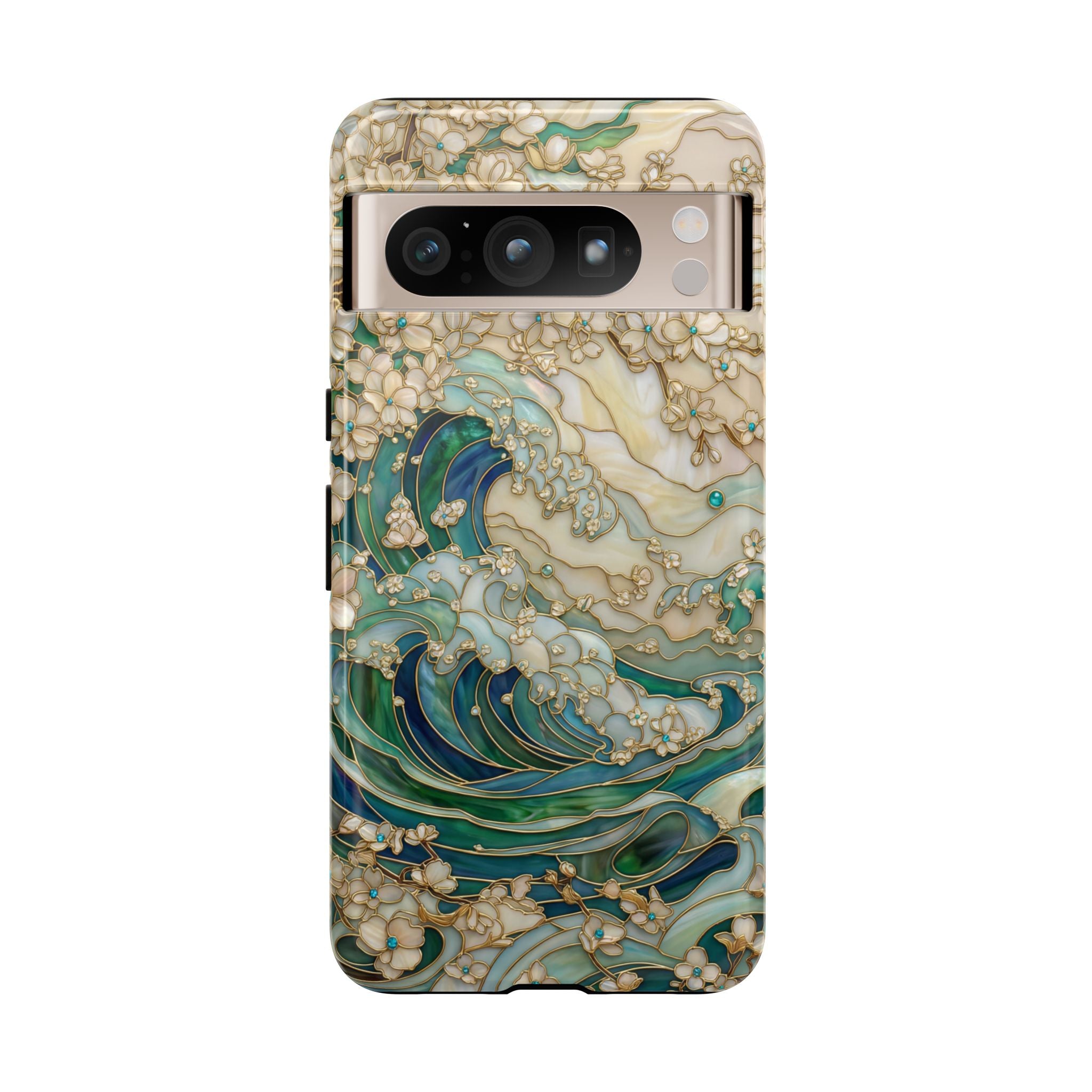 Elegant Ocean Wave Floral Art Google Pixel Case