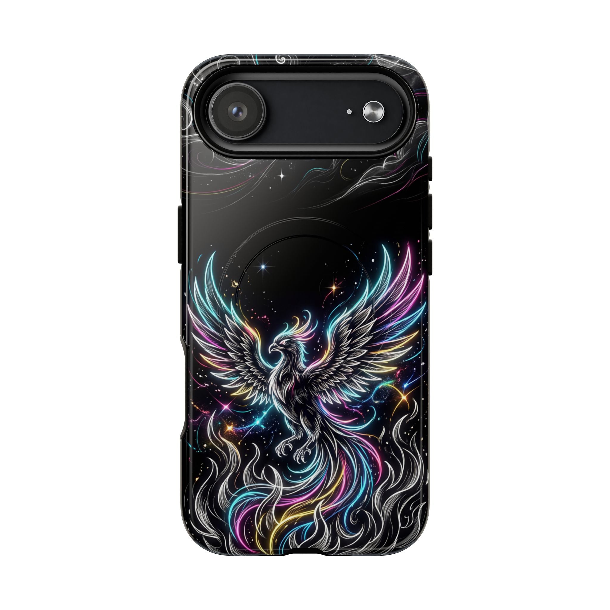 Colorful Neon Phoenix Tough MagSafe iPhone Case