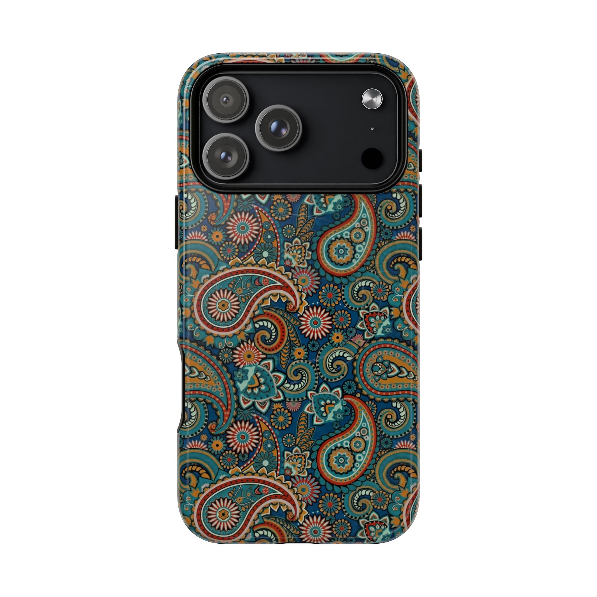 Batik Teal Paisley Tough MagSage iPhone Case