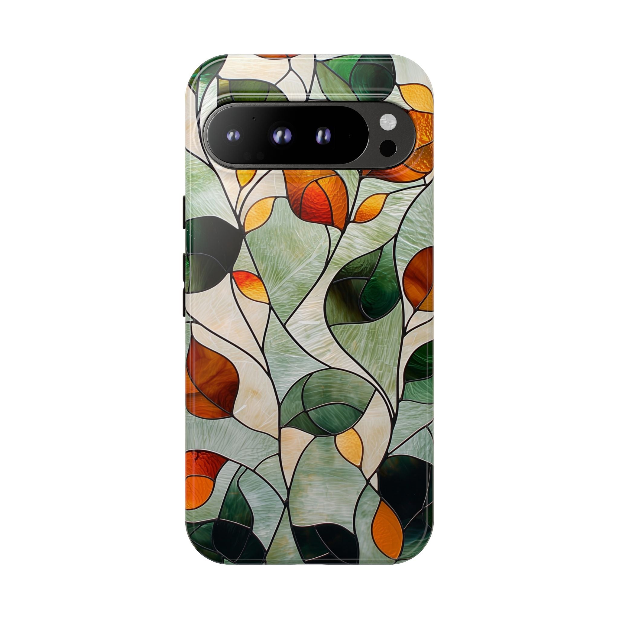 Autumn Stained Glass Leaf Google Pixel Case
