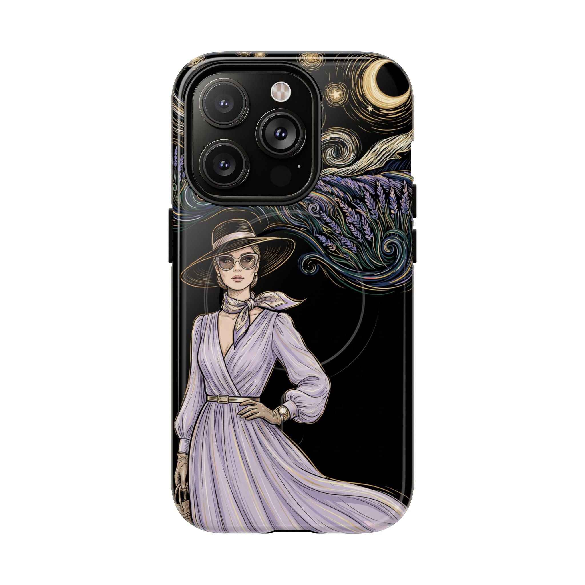 Starry Night Lavender Woman MagSafe iPhone Case | Artistic Protective Tough Case