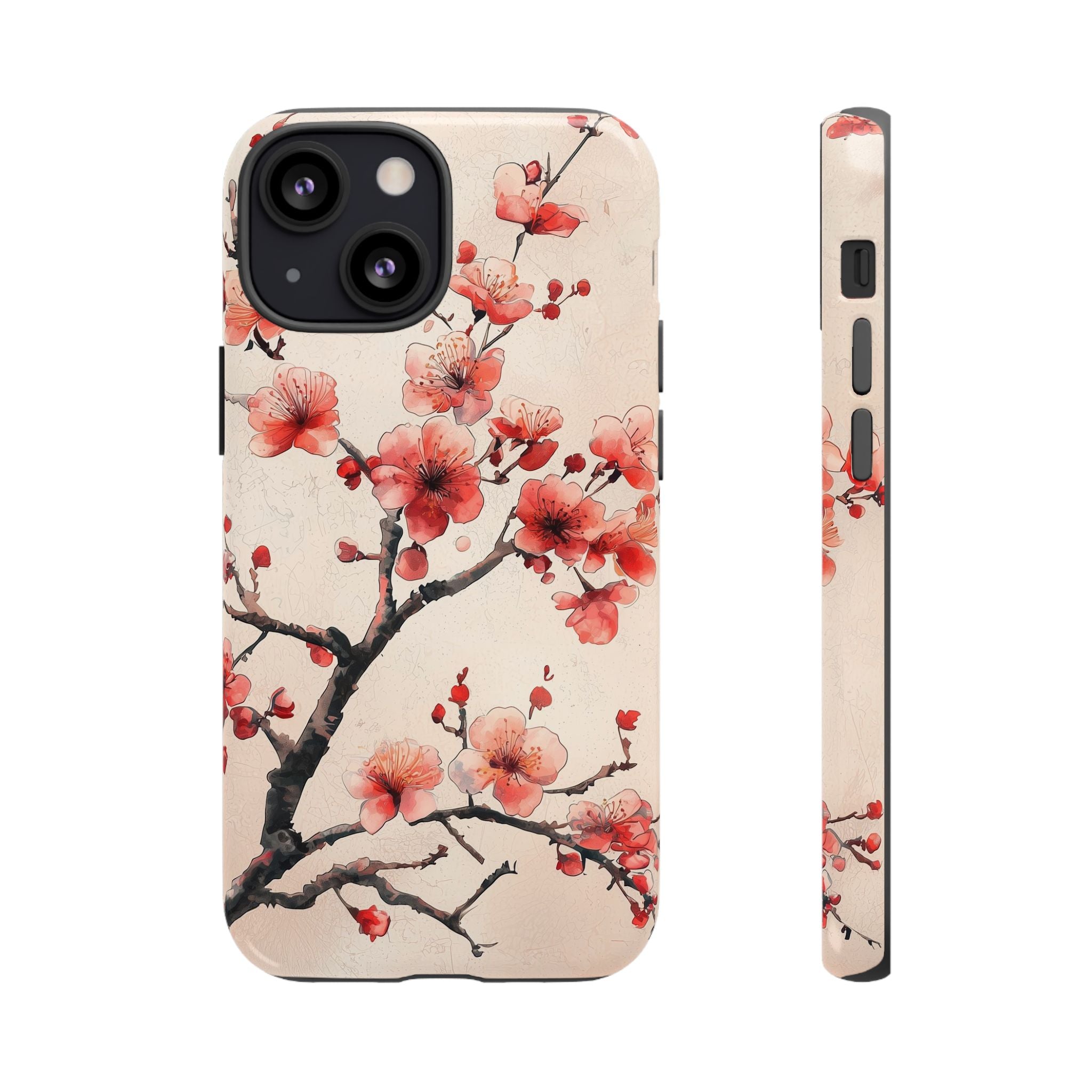 Cherry Blossom iPhone Case | Floral Tough Case with Pink Blossom Branch Design