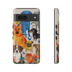 Colorful Dogs Pattern Google Pixel Phone Case | Cute Watercolor Puppy Design Tough Case