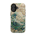 Custodia MagSafe per iPhone Ocean Wave — Custodia resistente con design artistico color acquamarina