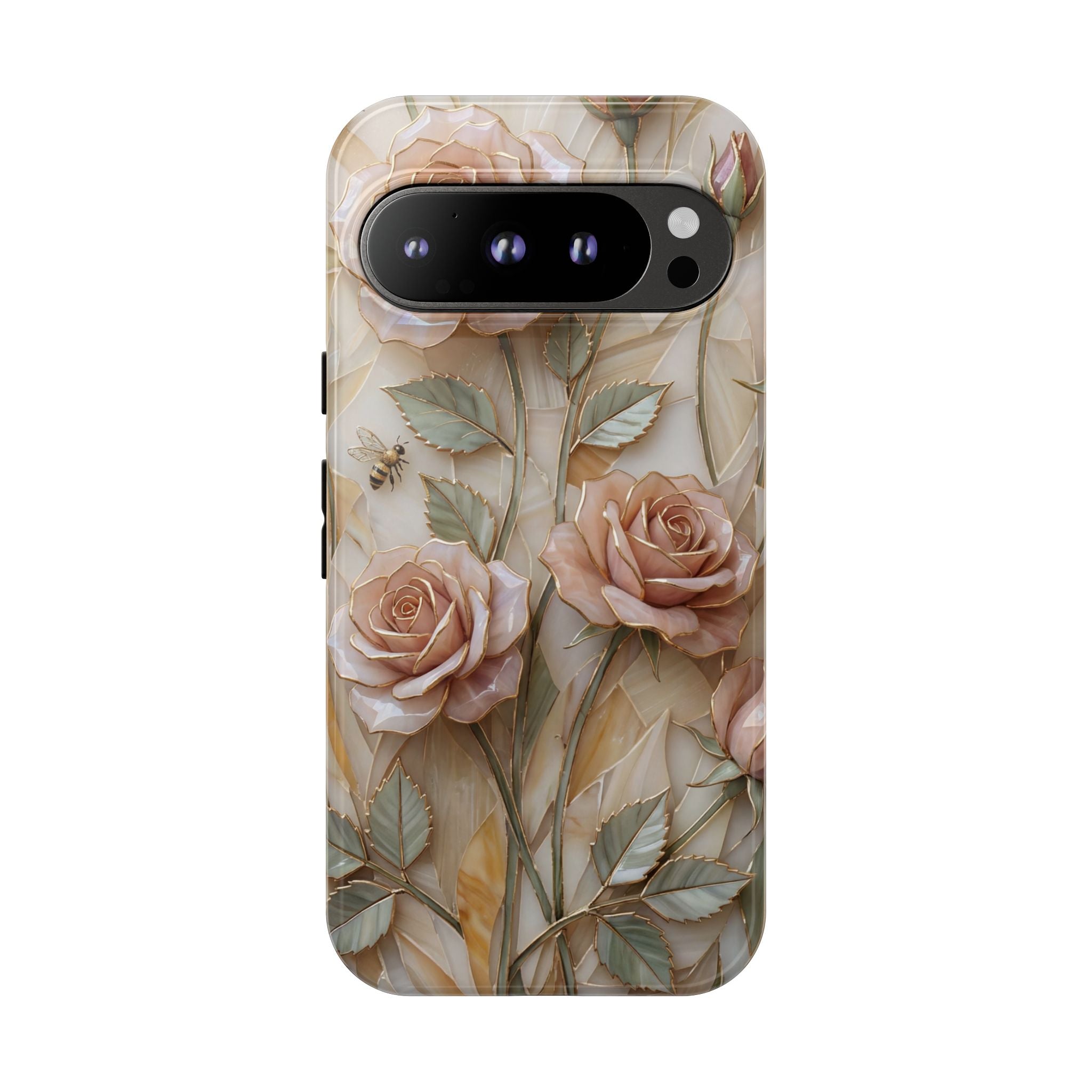 Vintage Blush Rose Floral Tough Google Pixel Protective Cover
