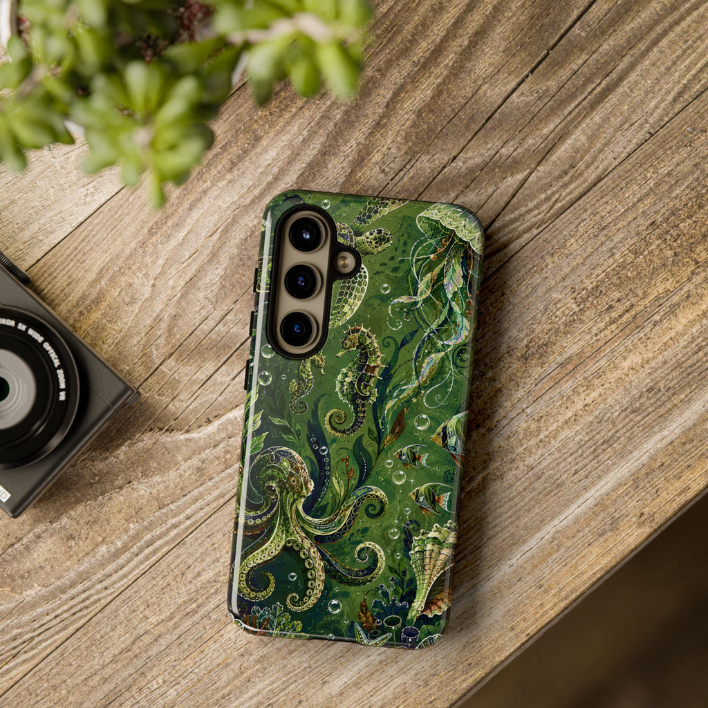 Octopus Tough Samsung Galaxy Phone Case | Jewel Green Ocean Animal Cover