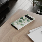 Botanical Eucalyptus Tough Google Pixel Phone Case | Green Watercolour Leaf