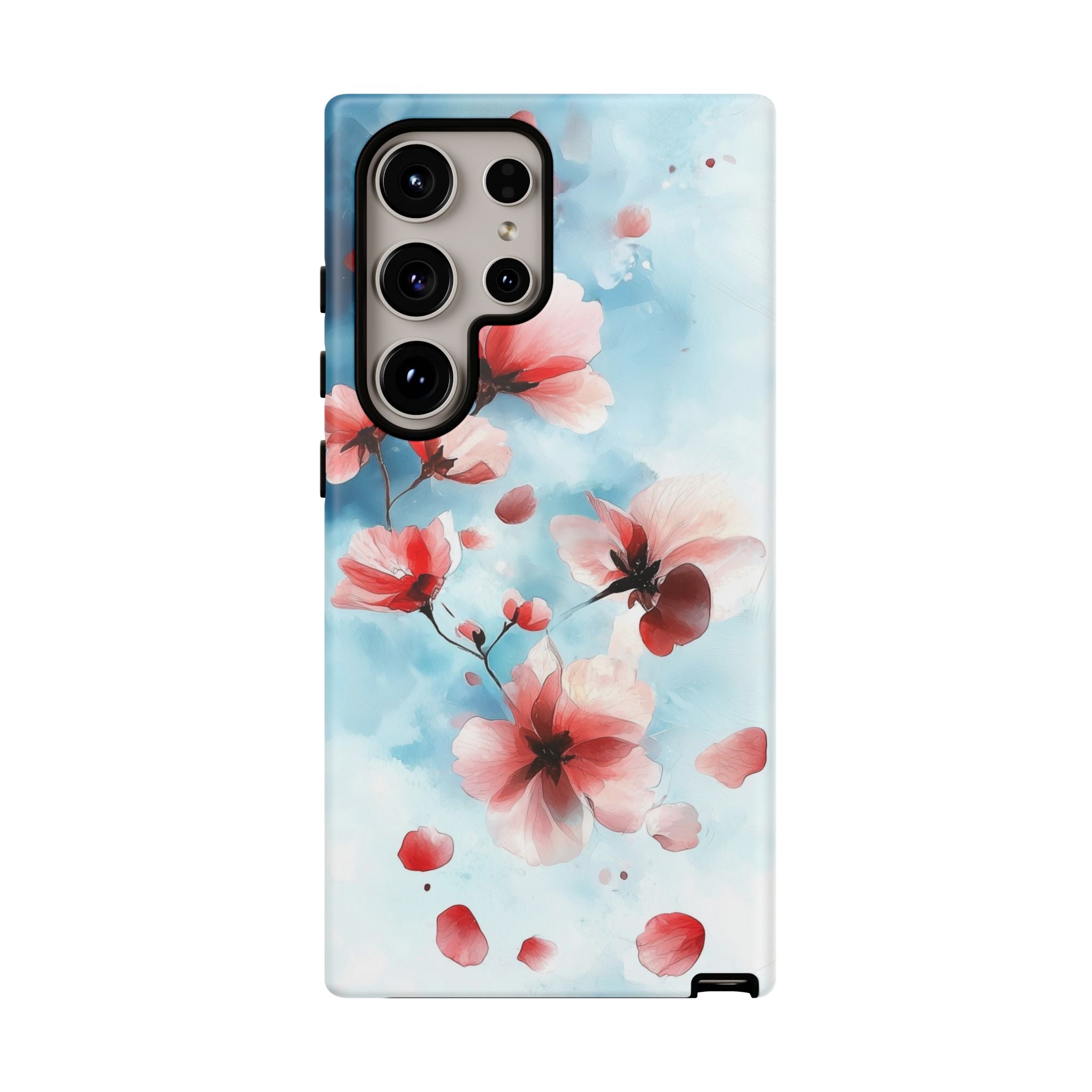 Floral Cherry Blossom Samsung Galaxy Case | Pastel Pink Blue